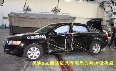 奥迪a6l侧碰后车身示意图