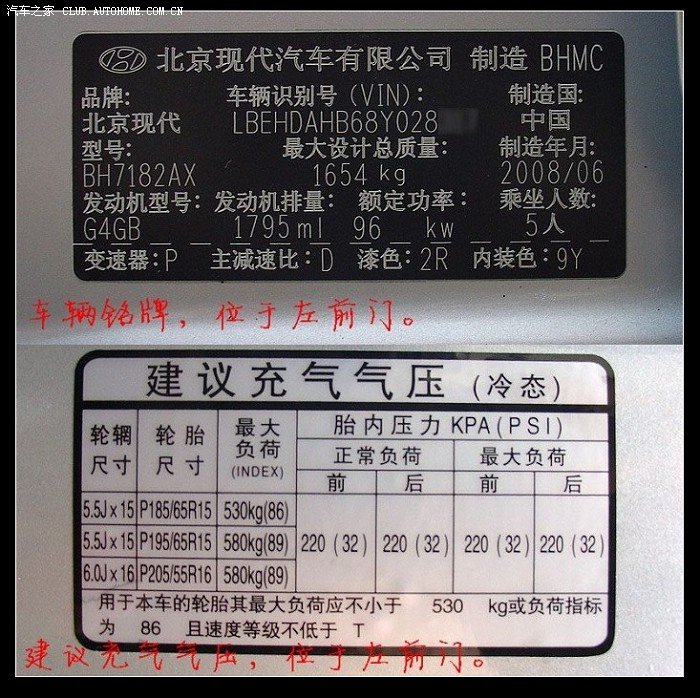 其他 曾经有许多同学问到的车架号和充气问题,车上已经有答案了.