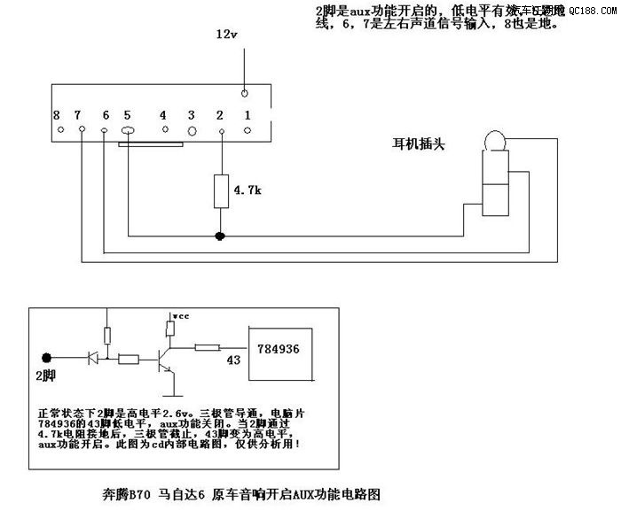 奔腾b70/马六无损增加aux开启隐藏功能