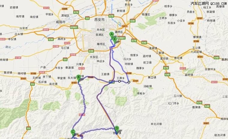 新车拉出去磨合磨合~~全程215km奔驰glk260翻山越岭