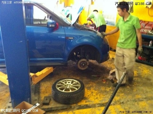 提升动力、稳固性 雨燕改装刹车轮毂避震及底盘拉杆(6)