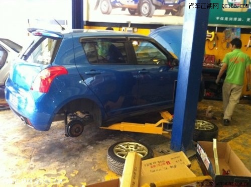 提升动力、稳固性 雨燕改装刹车轮毂避震及底盘拉杆(8)