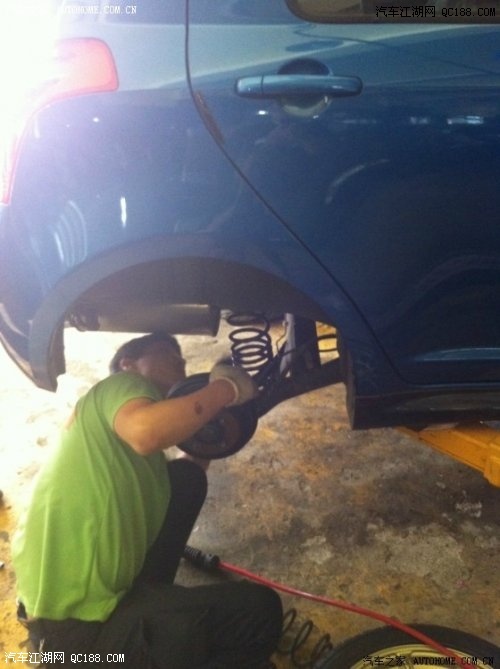 提升动力、稳固性 雨燕改装刹车轮毂避震及底盘拉杆(14)