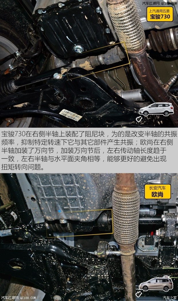 都是热销mpv 宝骏730/长安欧尚底盘对比