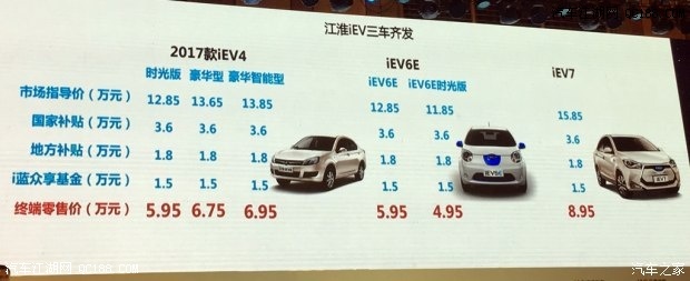 江淮iEV三款新车上市 售11.85-15.85万
