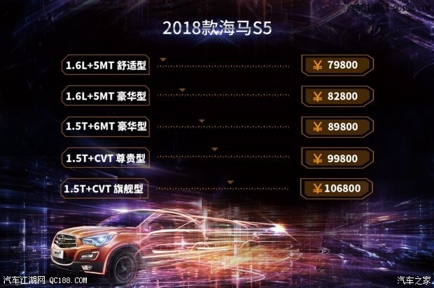 2018款海马S5正式上市 售7.98-10.68万