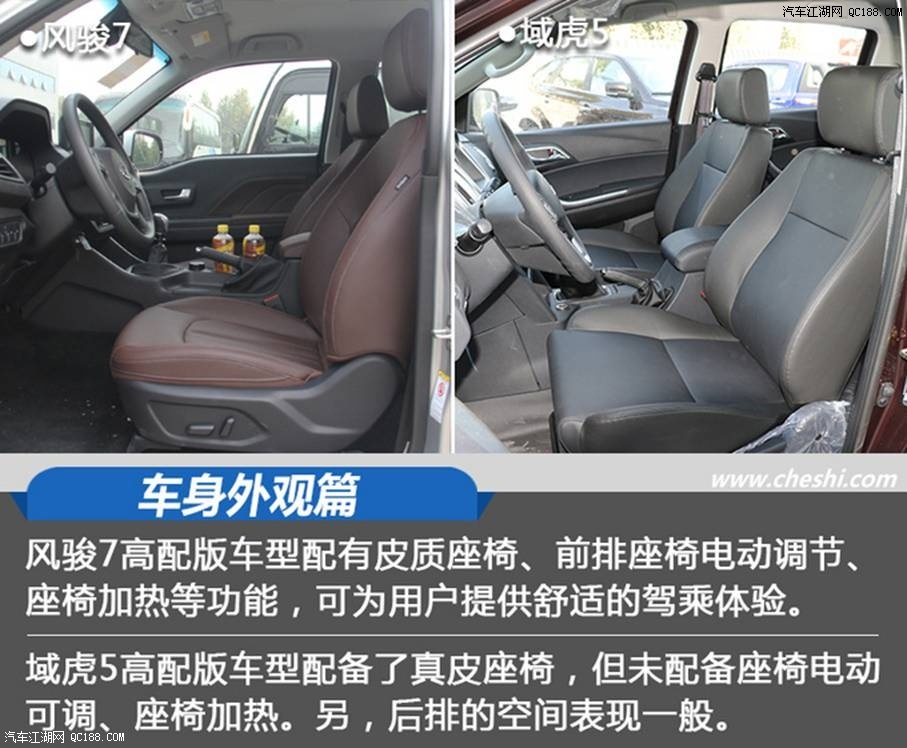谁能更胜一筹 长城风骏7对比江铃域虎5
