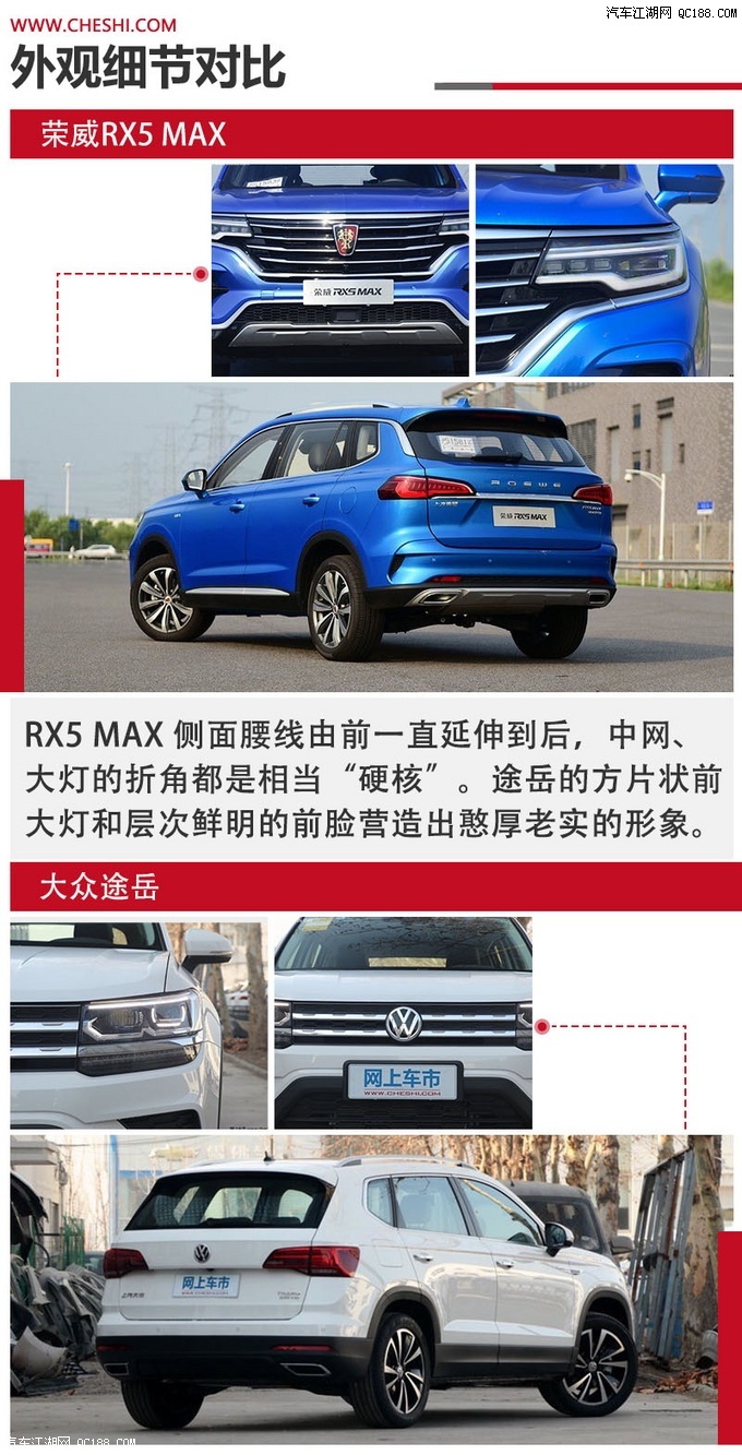 自主对合资 荣威RX5 MAX对比大众途岳