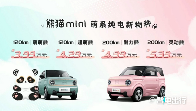 吉利全新纯电微型车熊猫mini 正式上市