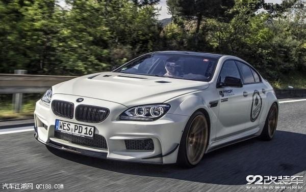 宝马6系m6格兰双门跑车装备独一无二的宽体车身套件,改装公司还对它