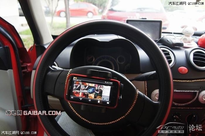 安装手机支架 力帆320方向盘改装作业介绍