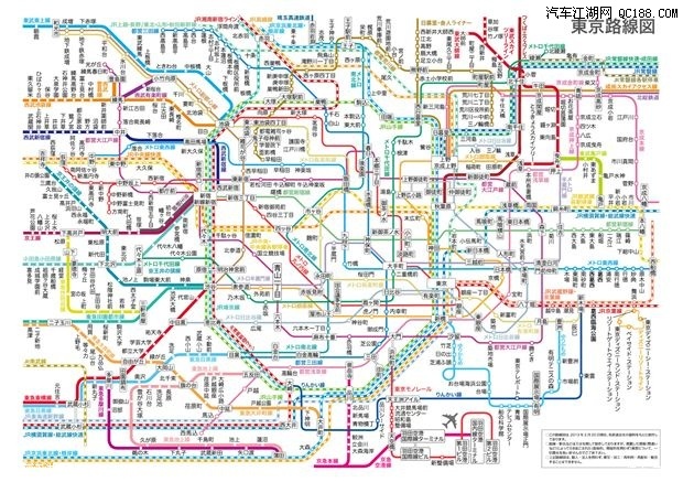 东京复杂的轨道交通图