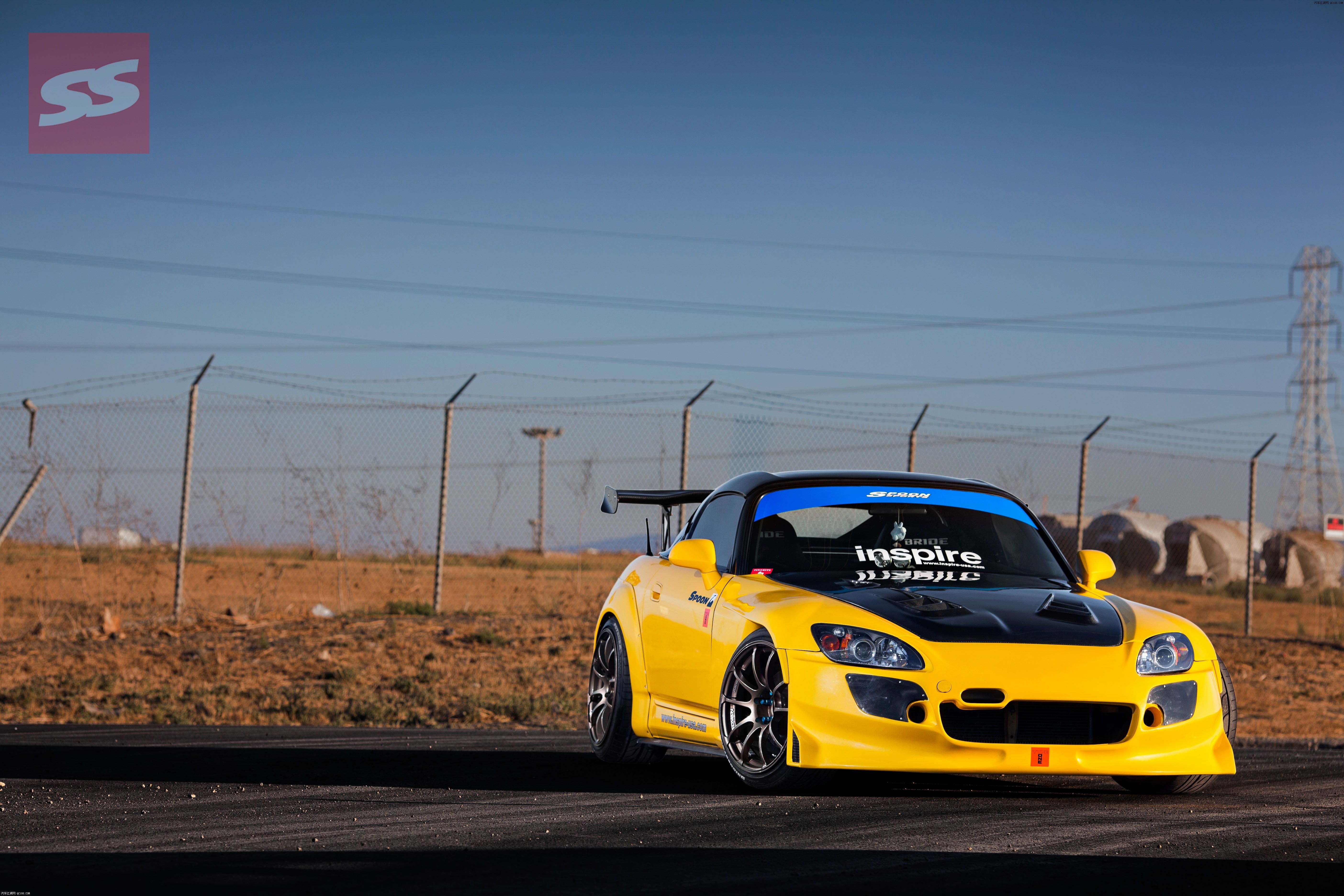 车身黄色贴膜设计本田s2000改装升级