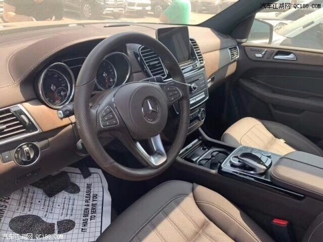 2019款美规奔驰gls450桉木内饰实拍