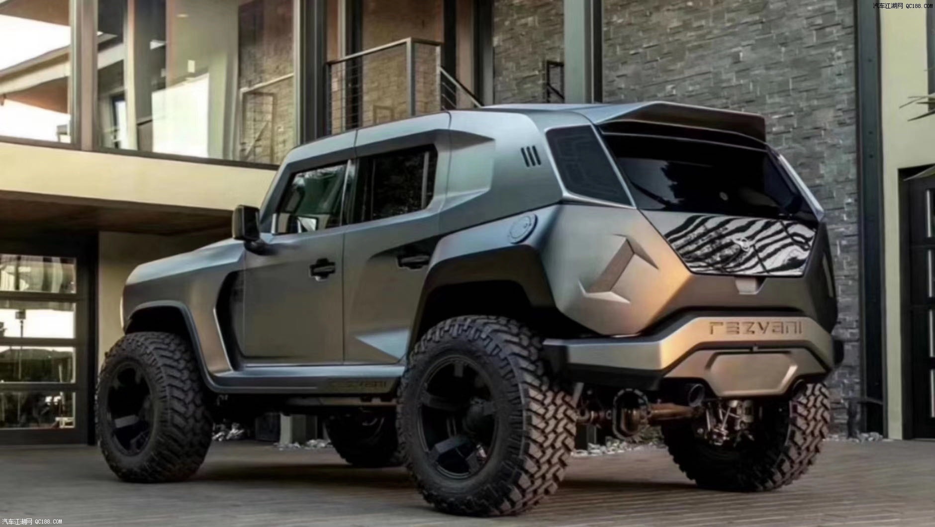 它叫rezvani tank 雷兹瓦尼坦克,高性能军用猛獸suv,车身轮胎均采用